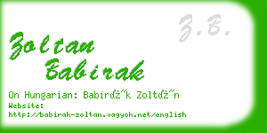 zoltan babirak business card